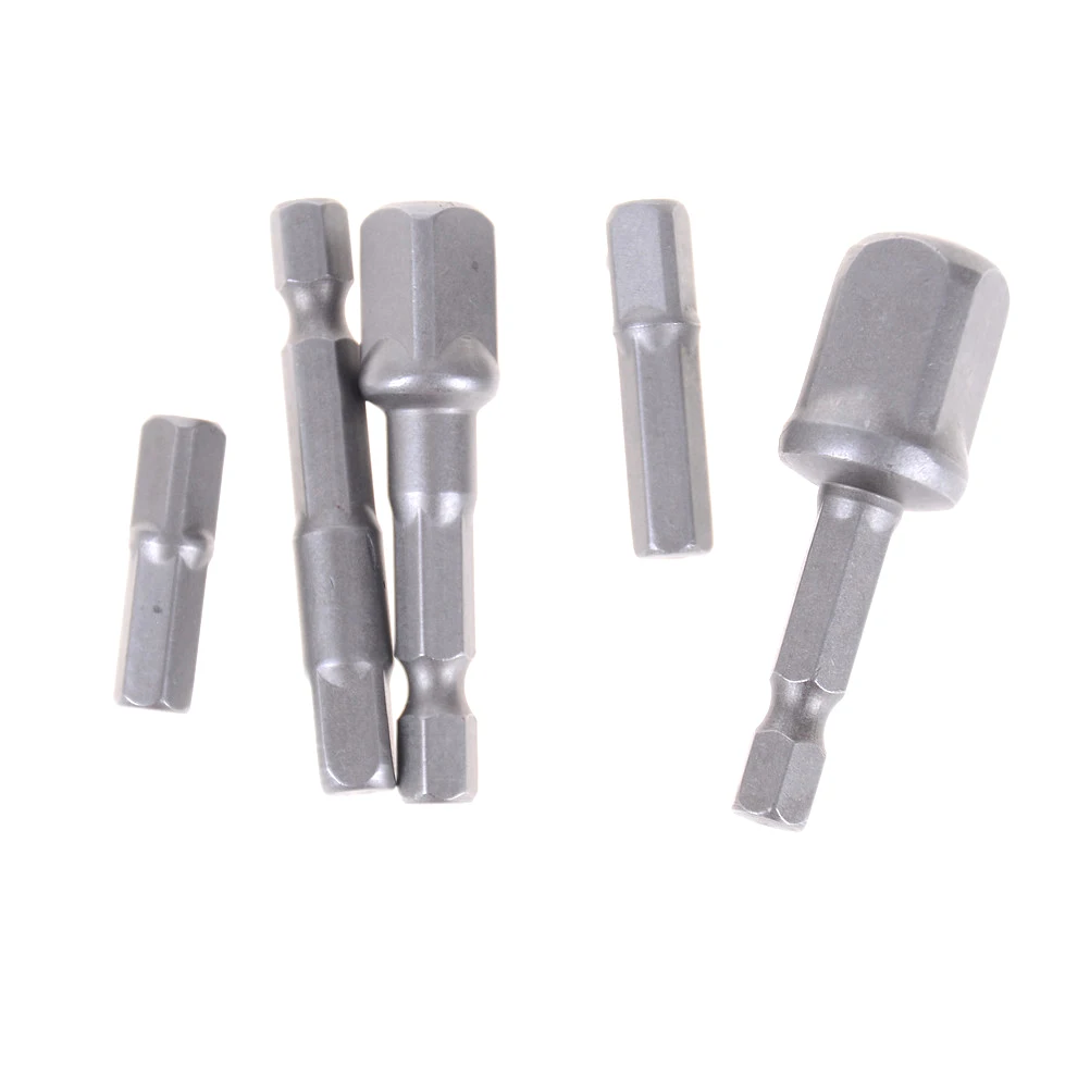 5Pcs Socket Adapte Bits Set Hex Drill Nut Driver Power Shank Connecting Rod Head Extension Drill Bits Bar Wrench 1/4" 3/8" 1/2"