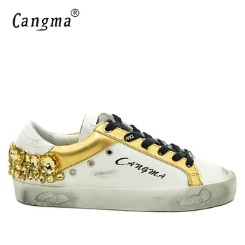 CANGMA Original Brand Gold Rhinestones Men Sneakers Shoes White Diamond Genuine Leather Bass Breathable Casual Man Shoes Crystal
CANGMA Original Brand Gold Rhinestones Men Sneakers Shoes White Diamond Genuine Leather Bass Breathable Casual Man Shoes Crystal