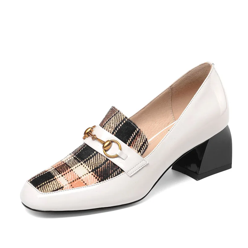 Simple elegant luxury brand women's single shoes square head metal buckle British style thick with leather lazy shoes women
Simple elegant luxury brand women's single shoes square head metal buckle British style thick with leather lazy shoes women