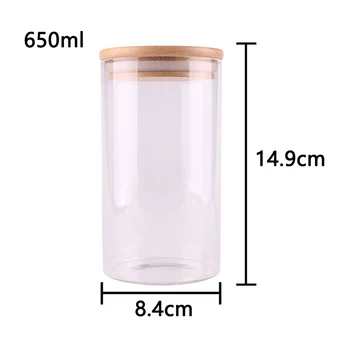 1pcs 650ml Kitchen Food Ingredient Candy Nuts Grain Glass Storage Bottle Terrarium Can Jar with Bamboo Lid 8.4*14.9cm
1pcs 650ml Kitchen Food Ingredient Candy Nuts Grain Glass Storage Bottle Terrarium Can Jar with Bamboo Lid 8.4*14.9cm