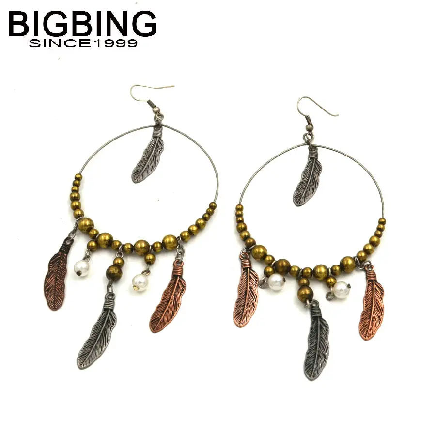 BIGBING jewelry fashion retro golden beads feather drop Earrings dangle Earrings high quality nickel free VX001
BIGBING jewelry fashion retro golden beads feather drop Earrings dangle Earrings high quality nickel free VX001