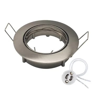 Sand nickel Recessed lamp holder GU10 MR16 socket bulb With diameter 50mm downlight fitting Adjustable angle ceiling fixture
Sand nickel Recessed lamp holder GU10 MR16 socket bulb With diameter 50mm downlight fitting Adjustable angle ceiling fixture