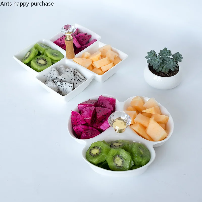 Ceramic Fruit Plate European Style Dessert Tableware Restaurant Party Home Multi-grid Platter Dried Fruit Meal Dish Nut Dish
Ceramic Fruit Plate European Style Dessert Tableware Restaurant Party Home Multi-grid Platter Dried Fruit Meal Dish Nut Dish