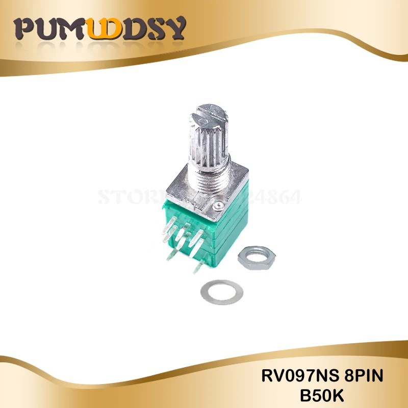 5pcs RV097NS 50K single linked potentiometer B50K with a switch audio 8pin shaft 15mm amplifier sealing potentiometer
5pcs RV097NS 50K single linked potentiometer B50K with a switch audio 8pin shaft 15mm amplifier sealing potentiometer