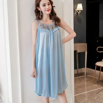 Floral Embroidery Night Skirt Comfortable Fashionable Four Seasons Nightwear Sleepwear Nightdress Solid Spaghetti Straps Camis
Floral Embroidery Night Skirt Comfortable Fashionable Four Seasons Nightwear Sleepwear Nightdress Solid Spaghetti Straps Camis