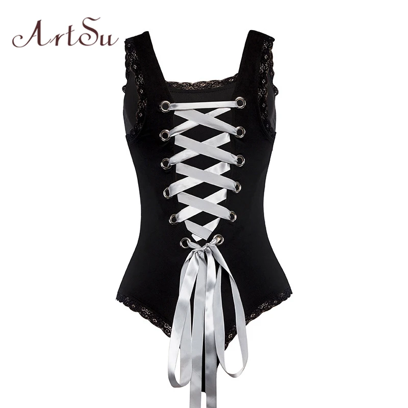 ArtSu Lace Up Backless Sexy Black Bodysuits Sleeveless Bodycon Jumpsuit Women Rompers Bodies Ladies Clubwear ASJU20338
ArtSu Lace Up Backless Sexy Black Bodysuits Sleeveless Bodycon Jumpsuit Women Rompers Bodies Ladies Clubwear ASJU20338