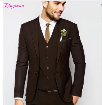 Linyixun 2017 New Design One Button Brown Groom Tuxedos Groomsmen Men's Wedding Prom Suits Bridegroom
Linyixun 2017 New Design One Button Brown Groom Tuxedos Groomsmen Men's Wedding Prom Suits Bridegroom