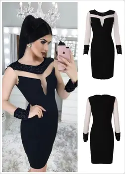 High Quality Black Long Sleeve Hollow Out Rayon Bandage Dress Cocktail Party Bodycon Dress
High Quality Black Long Sleeve Hollow Out Rayon Bandage Dress Cocktail Party Bodycon Dress