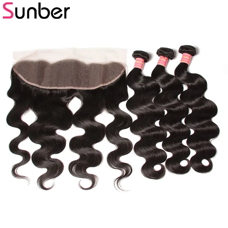 Sunber Hair 13x4 Frontal Closure With Body Wave Bundles Peruvian Human Hair Weave Bundles With Fontal Ear To Ear Remy Hair
Sunber Hair 13x4 Frontal Closure With Body Wave Bundles Peruvian Human Hair Weave Bundles With Fontal Ear To Ear Remy Hair