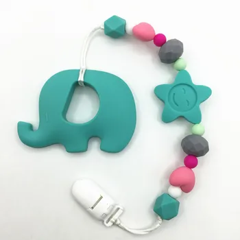 New 5pcs/lot silicone Elephant Teething Pacifier Clip SAFE to chew on Silicone chew star Necklace BPA Free for teether babies
New 5pcs/lot silicone Elephant Teething Pacifier Clip SAFE to chew on Silicone chew star Necklace BPA Free for teether babies