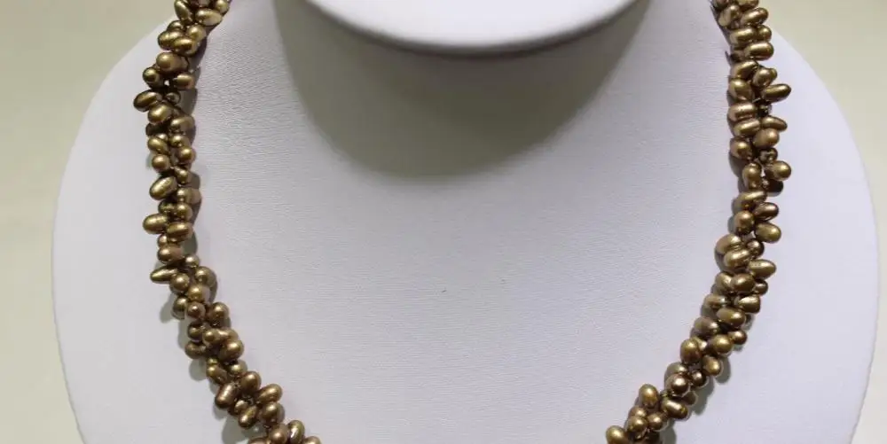 2 strands twist Light Brown 4x6mm freshwater pearl Style Necklace 18INCH a(5.18)
2 strands twist Light Brown 4x6mm freshwater pearl Style Necklace 18INCH a(5.18)