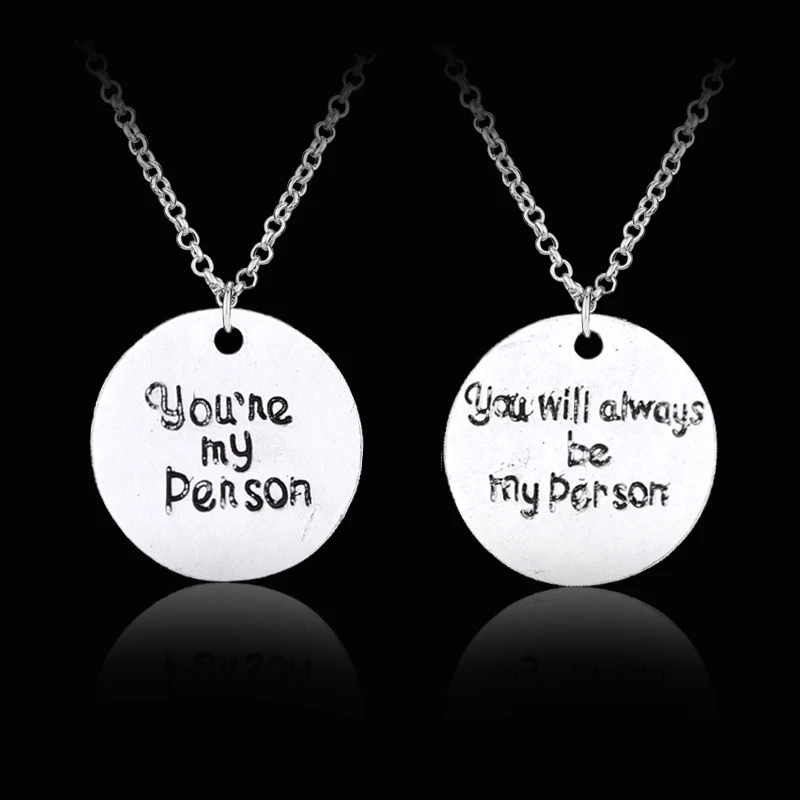 You Are My Person Pendant Necklaces Lover Couple Statement Necklace Greys Anatomy Charm Choker Colar Jewelry Collares
You Are My Person Pendant Necklaces Lover Couple Statement Necklace Greys Anatomy Charm Choker Colar Jewelry Collares