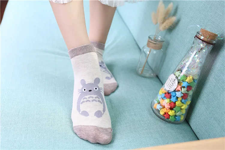 Totoro Winter Women Socks Cotton Hayao Miyazaki Christmas Socks Harajuku Kawaii Funny Socks Cartoon Comic Thick Socks Cotton New