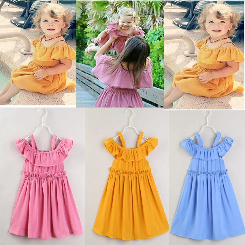 Wish children's wear female European and American summer dress 2018 new cute princess casual | Детская одежда и обувь