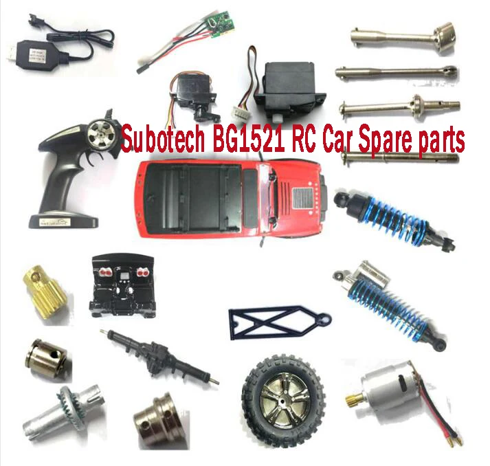 Subotech BG1521 RC Car Spare parts Original shell motor gear servo receiver remote controller Differential drive shaft tire etc.
Subotech BG1521 RC Car Spare parts Original shell motor gear servo receiver remote controller Differential drive shaft tire etc.