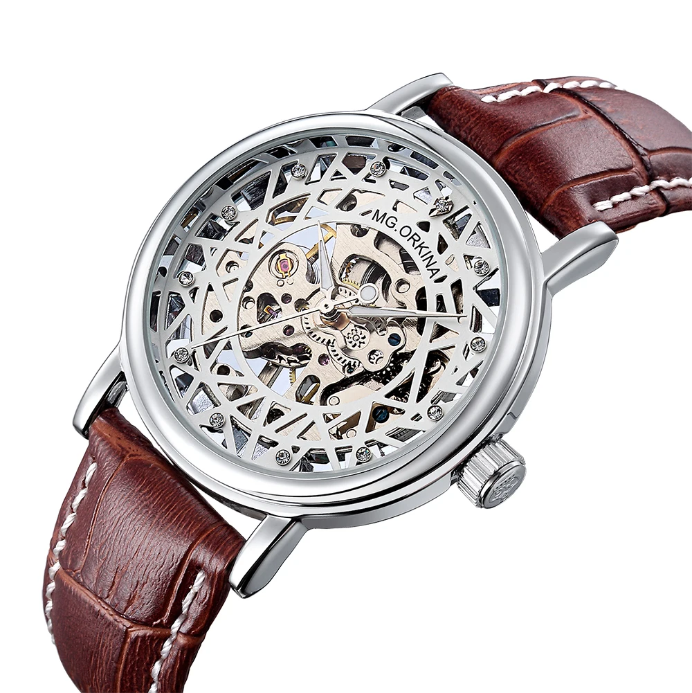 MG. ORKINA Male Clock Ultra Slim Case Skeleton Dial Mens Wristwatch Designer Watch Mechanical Hand-wind Relogio Masculino
MG. ORKINA Male Clock Ultra Slim Case Skeleton Dial Mens Wristwatch Designer Watch Mechanical Hand-wind Relogio Masculino