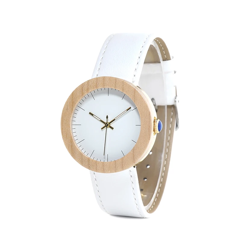 BOBO BIRD Ladies Bamboo & Stainless Steel Wooden Watch with Leather Strap BOBO BIRD Ladies Bamboo & Stainless Steel Wooden Watch with Leather Strap