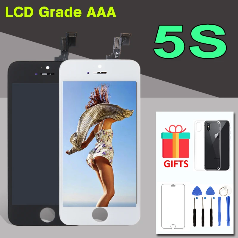 AAA + качественный ЖК дисплей для iPhone 5S экран черный и белый iPhone5S с сенсорным