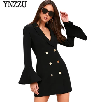 YNZZU 2018 Autumn Women Blazer Dress Elegant White Flare Sleeve OL Work Suit Dress Double Breasted Slim Female Dresses YO681
YNZZU 2018 Autumn Women Blazer Dress Elegant White Flare Sleeve OL Work Suit Dress Double Breasted Slim Female Dresses YO681
