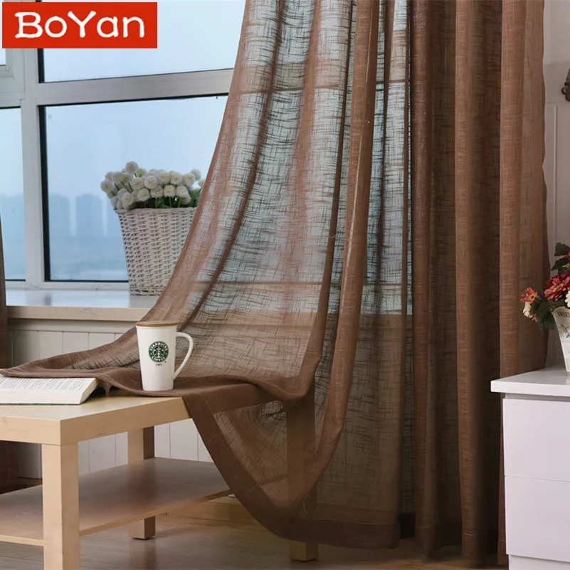 

5 colors voile tulle drapes chocolate ready made window curtains sheer curtain bedroom modern curtains for living room kitchen