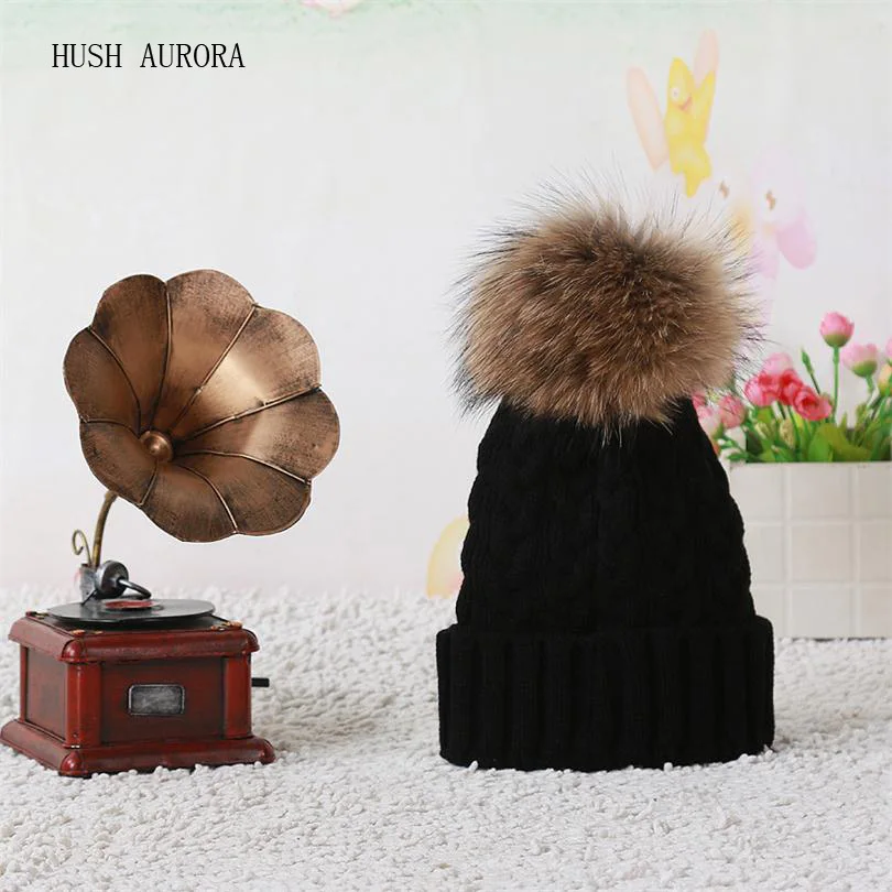 Hot Sale Winter Autumn Fashion Women Wool Knitted Beanies Caps 100% Real Raccoon Fur Pompom Beanie Hats For Women
Hot Sale Winter Autumn Fashion Women Wool Knitted Beanies Caps 100% Real Raccoon Fur Pompom Beanie Hats For Women