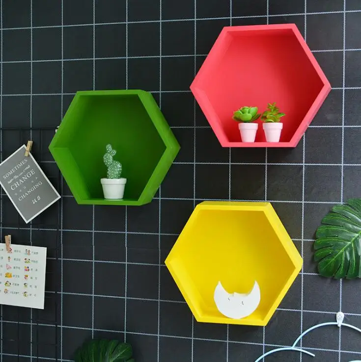 Nordic Home Wall Storage Holder Racks Solid Wood Hexagonal Rack Wall Decoration Shelf Color Wall Flower Pot Ornament Stand 04290
Nordic Home Wall Storage Holder Racks Solid Wood Hexagonal Rack Wall Decoration Shelf Color Wall Flower Pot Ornament Stand 04290