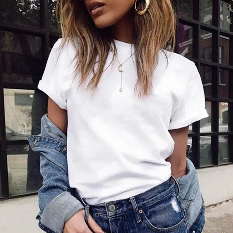 5 Colors Women Girl Summer Basic T-Shirt Roll Up Short Sleeve Plain Solid Color Pullover Tops Polyester Regular Fit S-2XL
5 Colors Women Girl Summer Basic T-Shirt Roll Up Short Sleeve Plain Solid Color Pullover Tops Polyester Regular Fit S-2XL