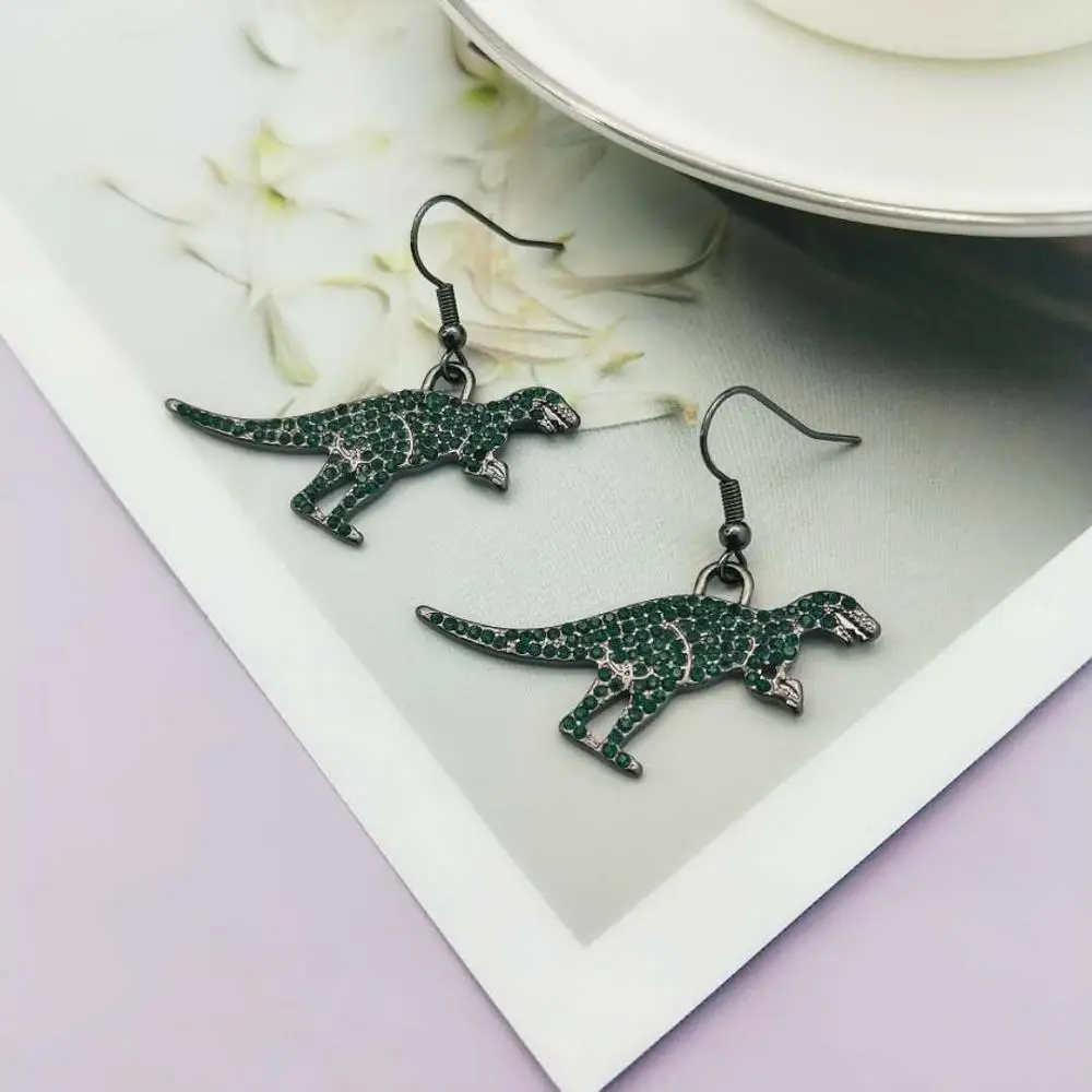 TRENDY WOMEN EARRINGS HEMATITE COLOR PLATING GOOD QUALITY GREEN GLASS THE DINOSAUR SHAPED PENDANT EARRINGS
TRENDY WOMEN EARRINGS HEMATITE COLOR PLATING GOOD QUALITY GREEN GLASS THE DINOSAUR SHAPED PENDANT EARRINGS