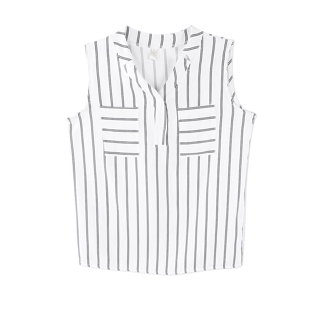 Neatie kiddie Fashion Office Ladies Sleeveless Stripe Blouse Shirt for Women Summer Casual Basic V-neck Loose Large Blouse Tops
Neatie kiddie Fashion Office Ladies Sleeveless Stripe Blouse Shirt for Women Summer Casual Basic V-neck Loose Large Blouse Tops