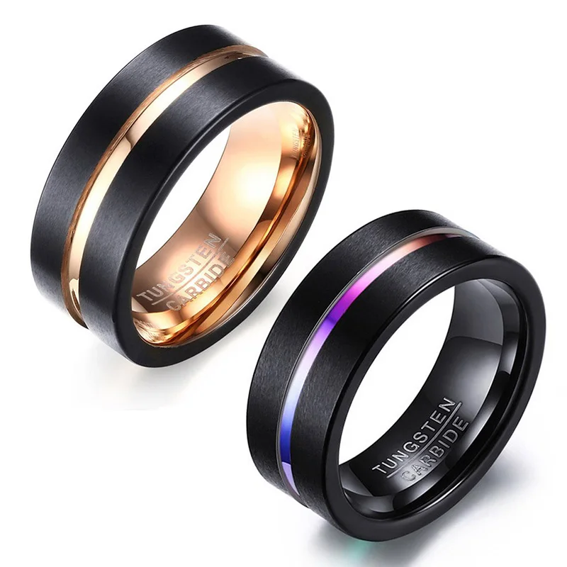 Tungsten Carbide Men Rings Black Gold MultiColor Line Luxury Simple Classics Unique for Boyfriend Fashion Jewelry Gift Wholesale
Tungsten Carbide Men Rings Black Gold MultiColor Line Luxury Simple Classics Unique for Boyfriend Fashion Jewelry Gift Wholesale