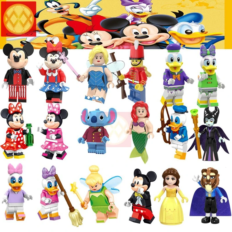 Princess Ariel Cartoon Nutcracker Mickey Minnie Mouse Donald Duck Daisy Fairy Action Building Blocks Toys For Children Gifts
Princess Ariel Cartoon Nutcracker Mickey Minnie Mouse Donald Duck Daisy Fairy Action Building Blocks Toys For Children Gifts