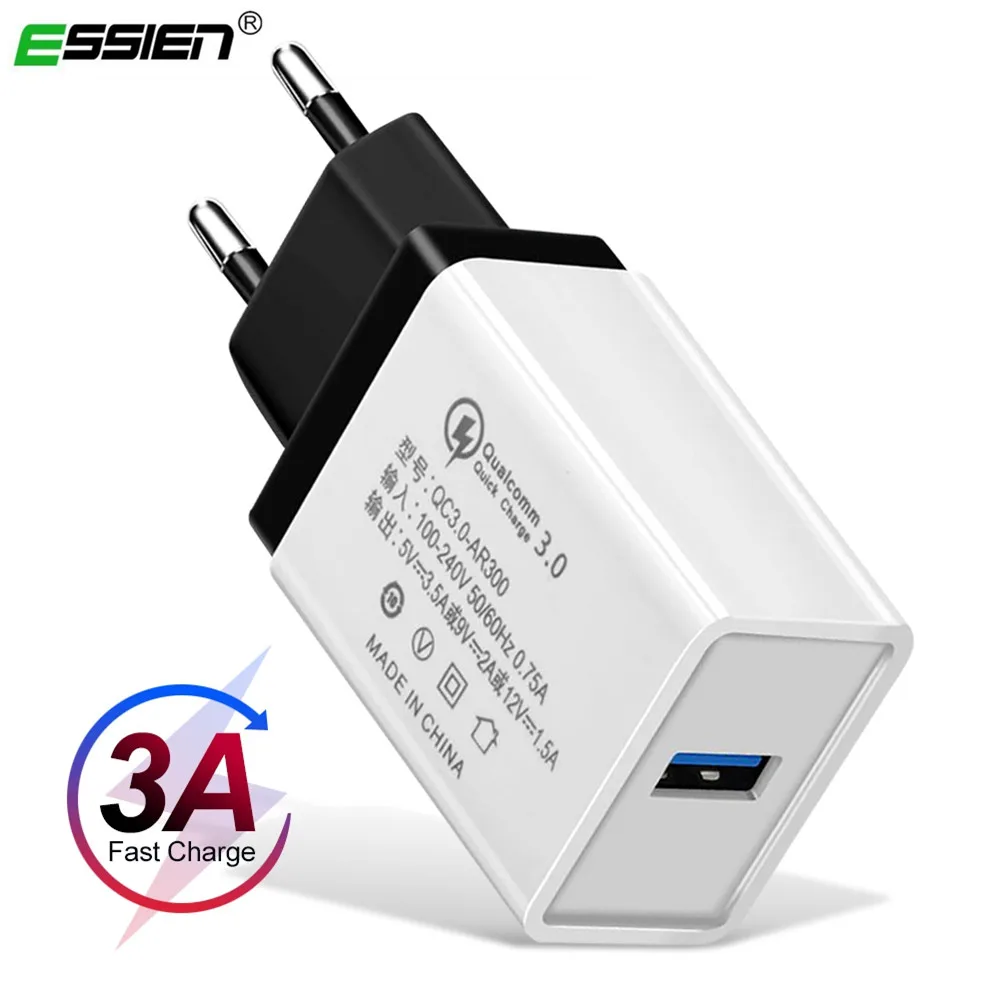 ESSIEN Universal 5V 3.5A Quick Charger 3.0 Fast Charger USB Wall Charger for iphone X/8/7/7S/6/6S/5s/5c/SE for Samsung S8/Note8
ESSIEN Universal 5V 3.5A Quick Charger 3.0 Fast Charger USB Wall Charger for iphone X/8/7/7S/6/6S/5s/5c/SE for Samsung S8/Note8