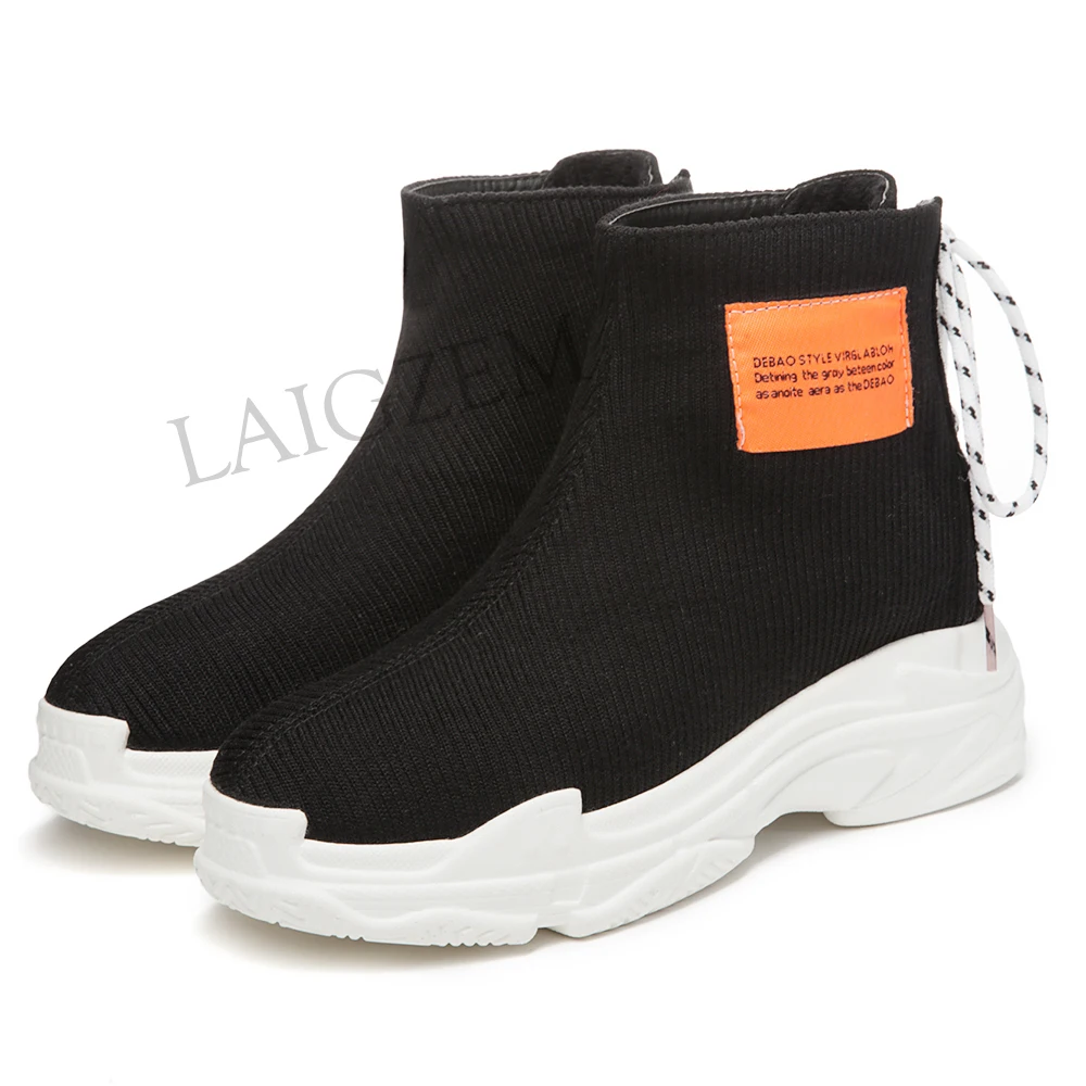 LAIGZEM Comfortable Women Ankle Boots Breathable Sneakers Sports Boots Thick Bottom Botas Feminina Knitting Small Big Size 29-46
LAIGZEM Comfortable Women Ankle Boots Breathable Sneakers Sports Boots Thick Bottom Botas Feminina Knitting Small Big Size 29-46