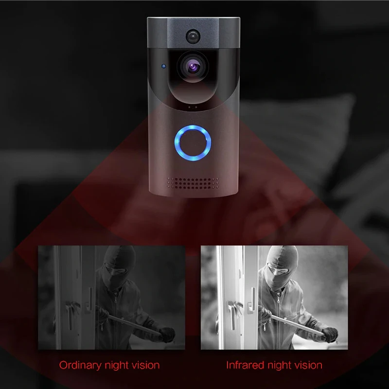 Smart Door Bell Camera,IR Video Security Camera,Wifi Doorbell Remote Intercom,Security Protection Home Alarm System
Smart Door Bell Camera,IR Video Security Camera,Wifi Doorbell Remote Intercom,Security Protection Home Alarm System