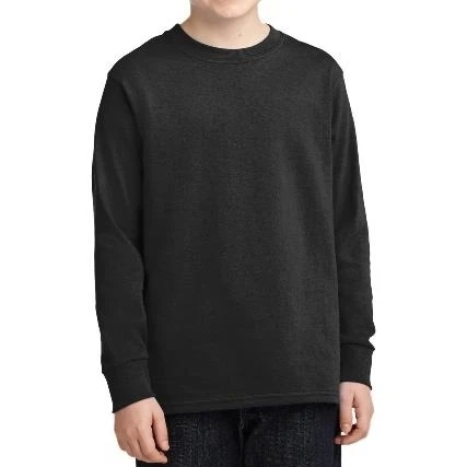 Port & Company PC54YLS Youth Long Sleeve Core Cotton Tees Jet Black - Small (1)
