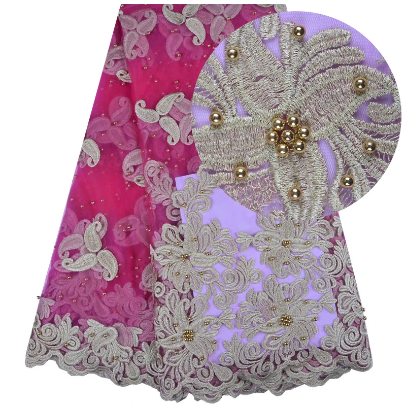 High Quality Nigerian Lace Fabrics Tulle Beaded African Lace Fabric Guipure Embroidered French Lace Latest African Laces 1331B
High Quality Nigerian Lace Fabrics Tulle Beaded African Lace Fabric Guipure Embroidered French Lace Latest African Laces 1331B