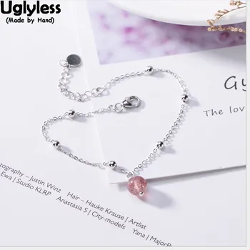 Uglyless 100% Real Solid 925 Sterling Silver Beads Bracelets for Women Nature Pink Strawberry Quartz Ball Bangles Charms Jewelry
Uglyless 100% Real Solid 925 Sterling Silver Beads Bracelets for Women Nature Pink Strawberry Quartz Ball Bangles Charms Jewelry