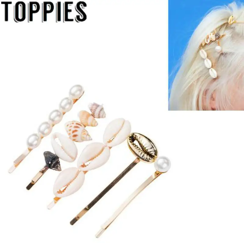 2019 Summer Women Beach Style Sea Shell Haipins Set Pearl Hair Clips Women Holiday Hair Accessories
2019 Summer Women Beach Style Sea Shell Haipins Set Pearl Hair Clips Women Holiday Hair Accessories