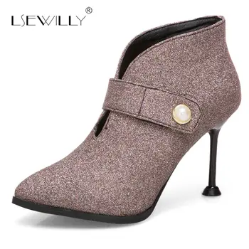 Lsewilly Women Ankle Boots Winter High Heels Boots Pointed Toe Thin Heel Short Boots Autumn Shoes Gold Red Plus Size 31-50 S547 
Lsewilly Women Ankle Boots Winter High Heels Boots Pointed Toe Thin Heel Short Boots Autumn Shoes Gold Red Plus Size 31-50 S547