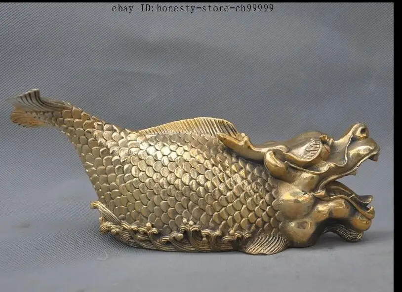 88006052<<<8" China fengshui copper brass wealth Dragon Fish Scleropages beast lucky statue
88006052<<<8" China fengshui copper brass wealth Dragon Fish Scleropages beast lucky statue