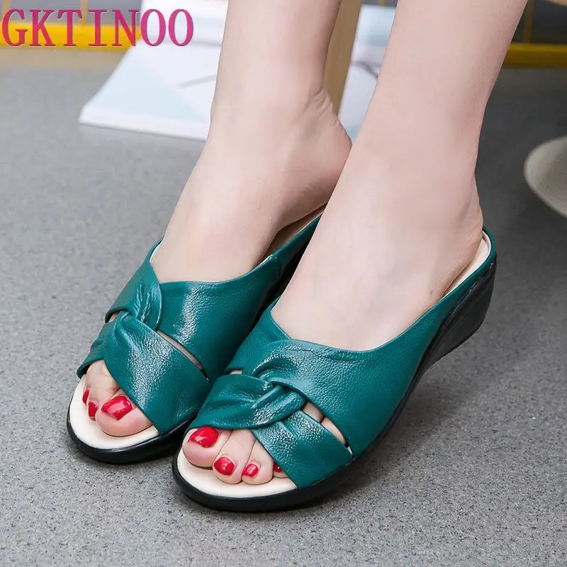 GKTINOO Women Genuine Leather Shoes Summer Solid Women Slippers Wedges Casual Summer Shoes Women Flip Flops Plus Size 35-43
GKTINOO Women Genuine Leather Shoes Summer Solid Women Slippers Wedges Casual Summer Shoes Women Flip Flops Plus Size 35-43