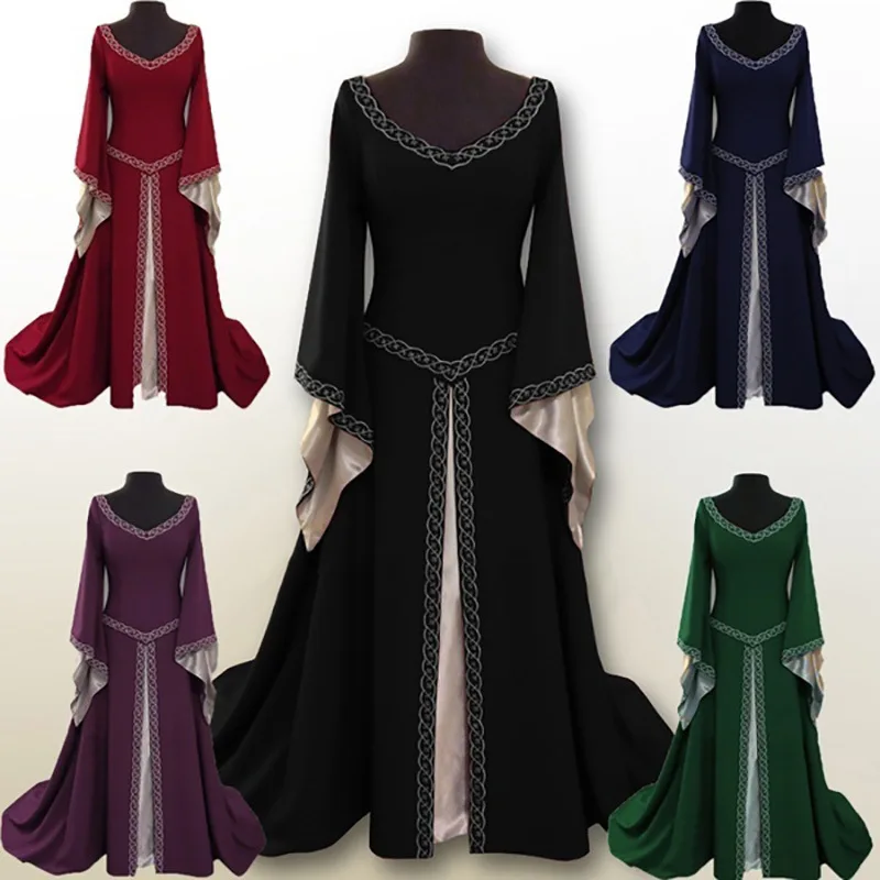 Платье для косплея винтажное вечернее платье принцессы средневековой расцветки