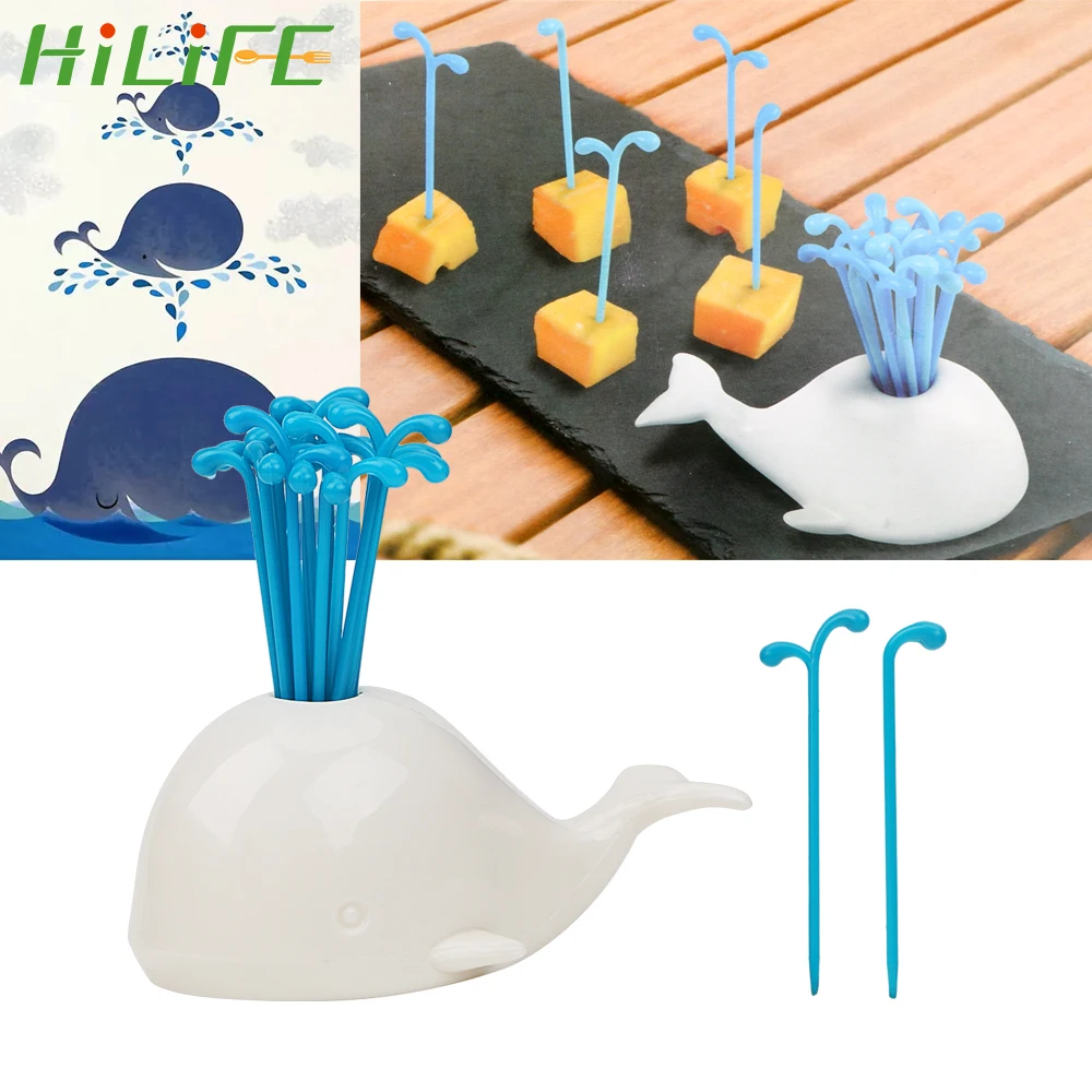 HILIFE Vegetable Fork Creative Home Decor with Fork Holder Fruits Fork Set Series For Party Snack Dessert Forks Whale Shape
HILIFE Vegetable Fork Creative Home Decor with Fork Holder Fruits Fork Set Series For Party Snack Dessert Forks Whale Shape
