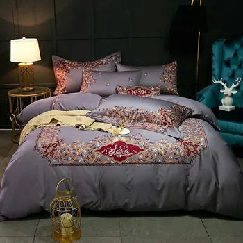 Purple New 120S Egyptian Cotton Luxury Embroidery Royal Bedding Set King Queen Wedding Bed Sheet Cover set Duvet Cover 4/6pcs
Purple New 120S Egyptian Cotton Luxury Embroidery Royal Bedding Set King Queen Wedding Bed Sheet Cover set Duvet Cover 4/6pcs