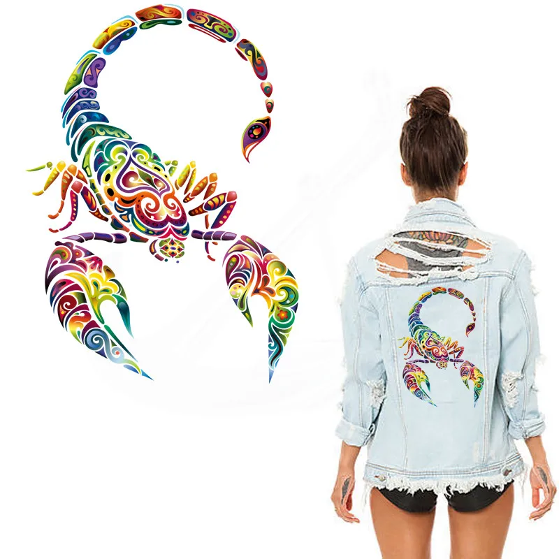 New West Coast style Multicolor Scorpion 30*20cm stickers iron on patches DIY patch on clothes jacket thermal transfer
New West Coast style Multicolor Scorpion 30*20cm stickers iron on patches DIY patch on clothes jacket thermal transfer