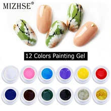 MIZHSE цветной гель-краска УФ-гель для ногтей Отмачивание ногтей Советы Дизайн Маникюр УФ светодиодный Блестки для рисования гелевое покрытие...(China)