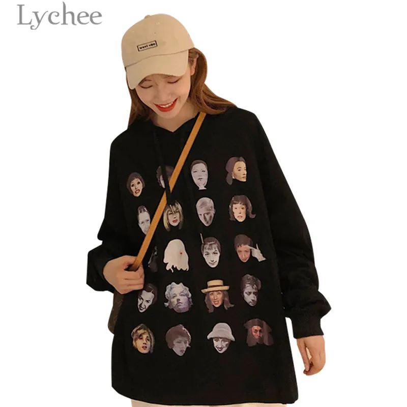 Lychee Harajuku Head Print Women Hooded Sweatshirt Autumn Winter Face Print Long Sleeve Casual Loose Hoodie Sweatshirt Pullovers
Lychee Harajuku Head Print Women Hooded Sweatshirt Autumn Winter Face Print Long Sleeve Casual Loose Hoodie Sweatshirt Pullovers