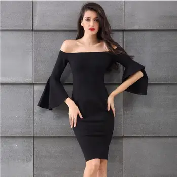 Top quality slash neck black ruffles full butterfly sleeve knee-length celebrity low bosom vintage pub party women bandage dress
Top quality slash neck black ruffles full butterfly sleeve knee-length celebrity low bosom vintage pub party women bandage dress