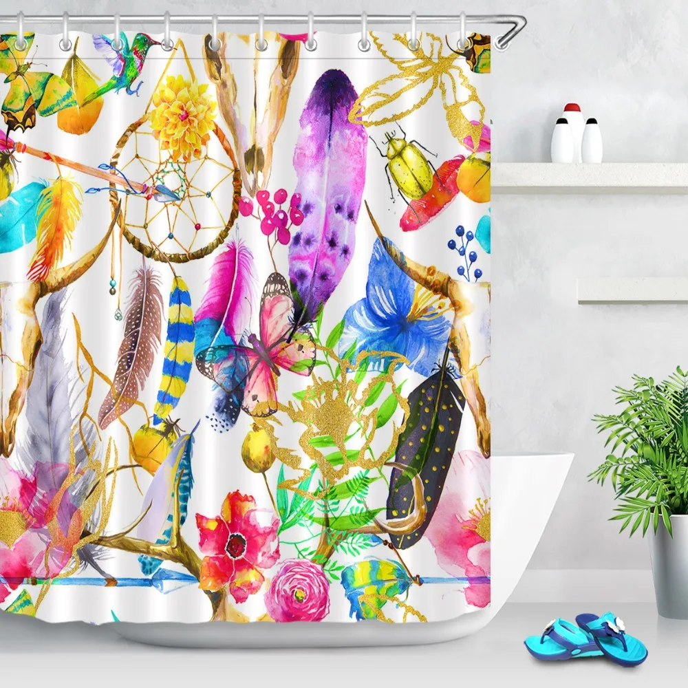 LB Bohemia Style White Shower Curtain Dream Catcher Feather Extra Long Bathroom Waterproof Polyester Fabric for Bathtub Decor
LB Bohemia Style White Shower Curtain Dream Catcher Feather Extra Long Bathroom Waterproof Polyester Fabric for Bathtub Decor