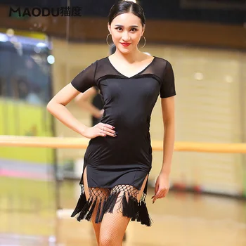 Ice Silk Mesh V-neck Tassel Placketing Sexy Latin Dance Dress for Women/female, Ballroom Tango Costumes Flamengo wears MD8115
Ice Silk Mesh V-neck Tassel Placketing Sexy Latin Dance Dress for Women/female, Ballroom Tango Costumes Flamengo wears MD8115